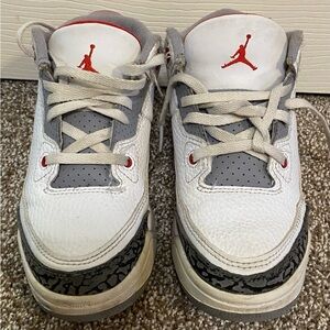 🔥Nike Air Jordan 3 III Retro Fire Red/Wht Cement DM0966-160 Kids Shoes- SZ 12 C